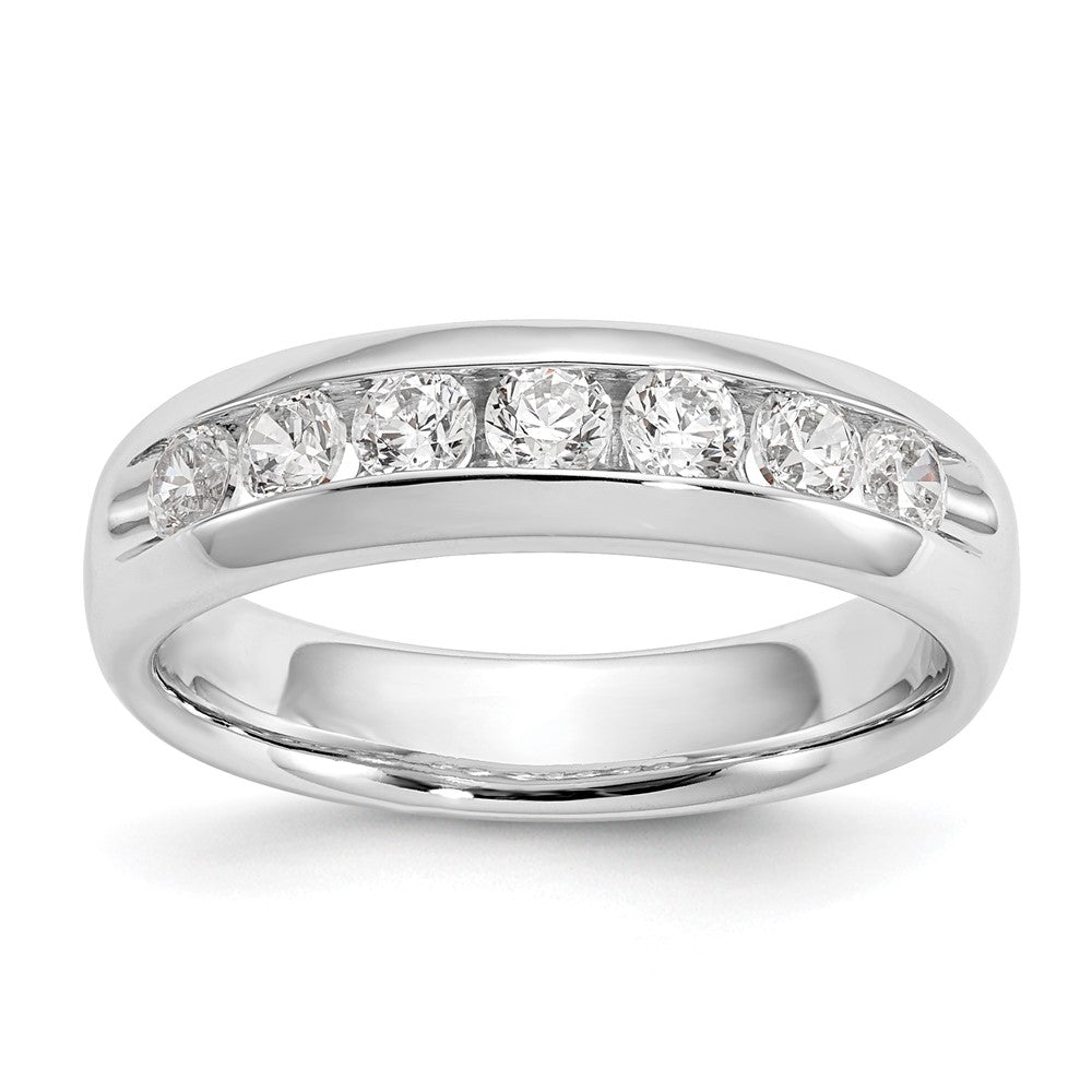14K White Gold 5-Stone 1/2 carat Round Diamond Complete Channel Band