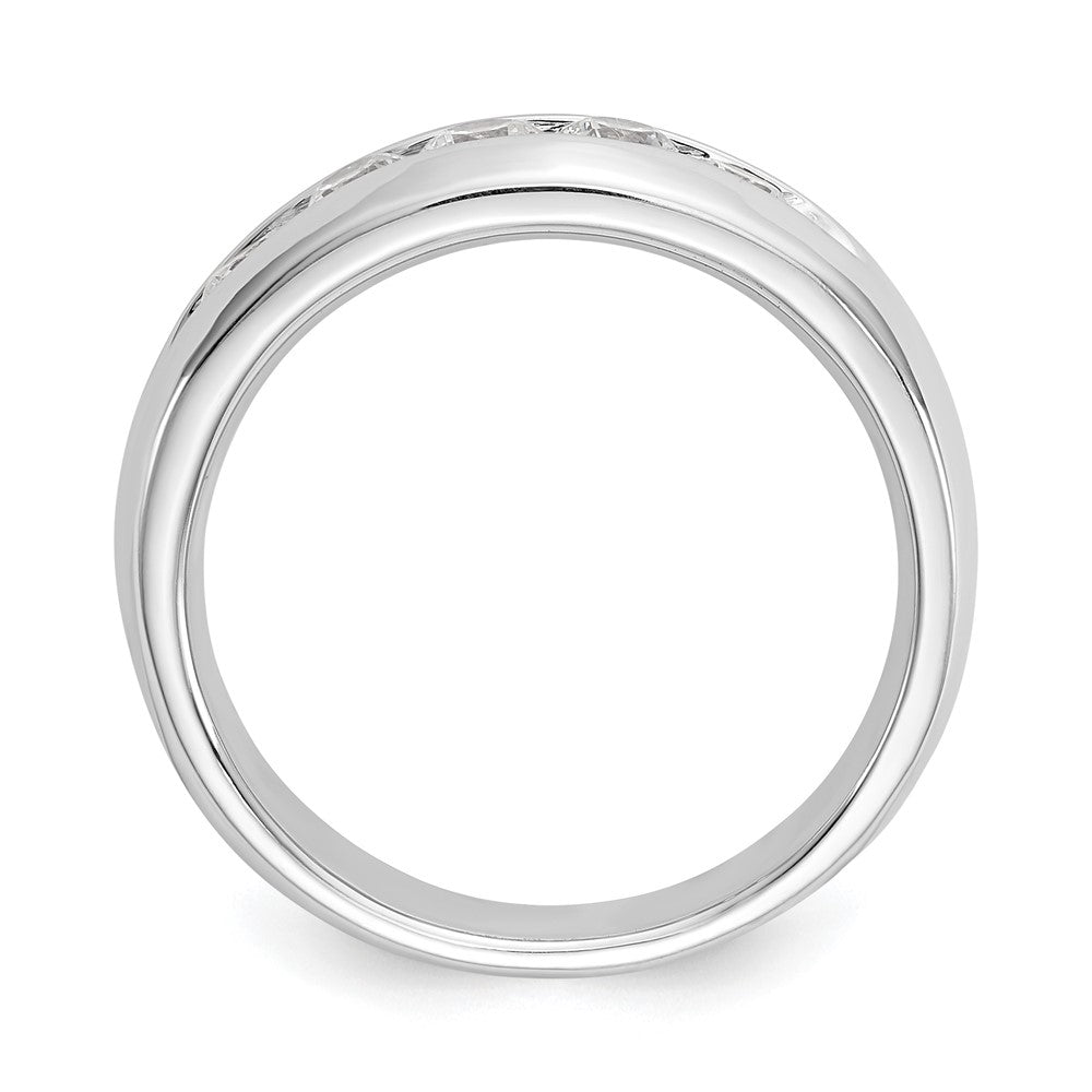 14K White Gold 5-Stone 5/8 carat Round Diamond Complete Channel Band