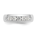 14K White Gold 5-Stone 5/8 carat Round Diamond Complete Channel Band