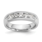 14K White Gold 5-Stone 5/8 carat Round Diamond Complete Channel Band