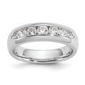 14K White Gold 5-Stone 5/8 carat Round Diamond Complete Channel Band