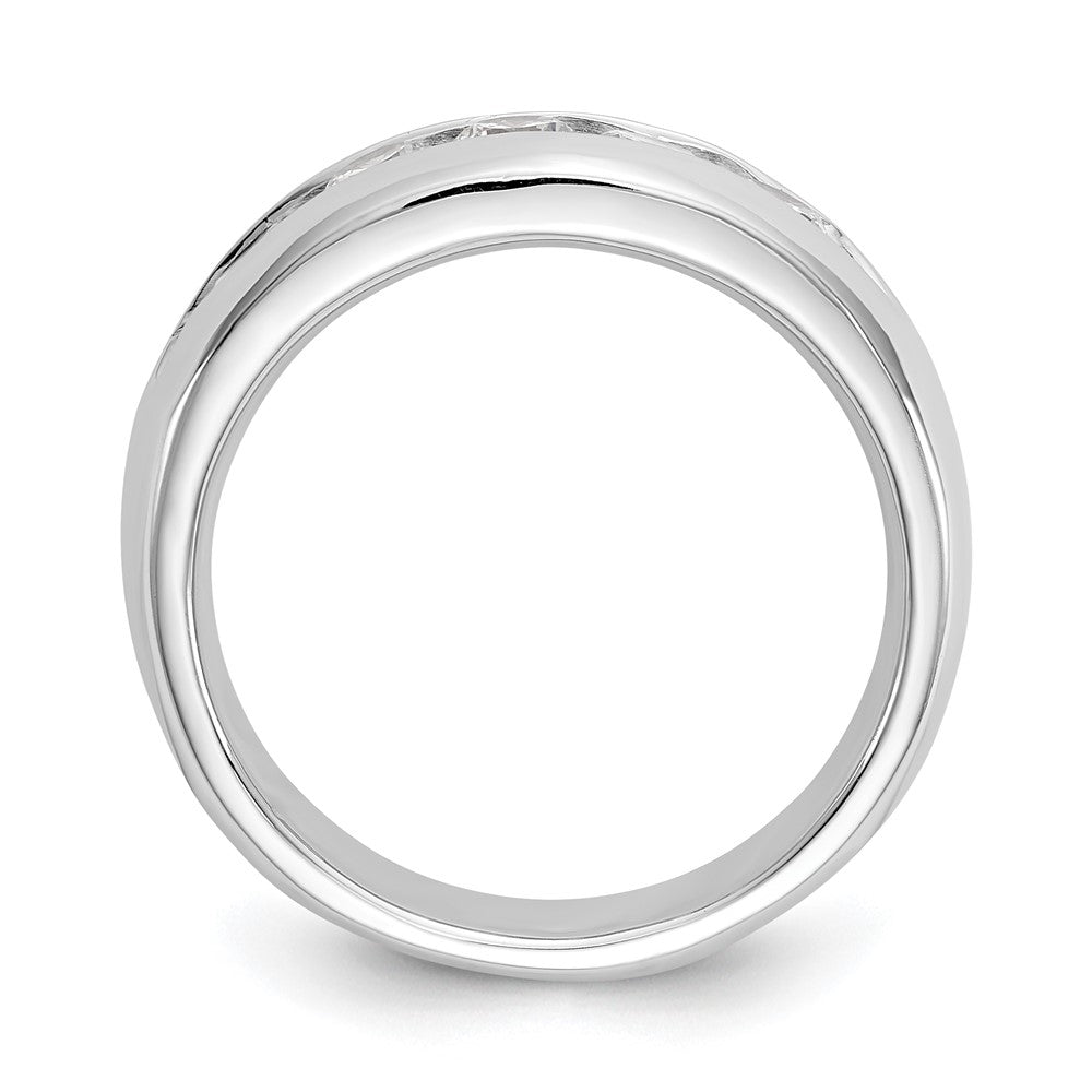 14K White Gold 5-Stone 3/4 carat Round Diamond Complete Channel Band