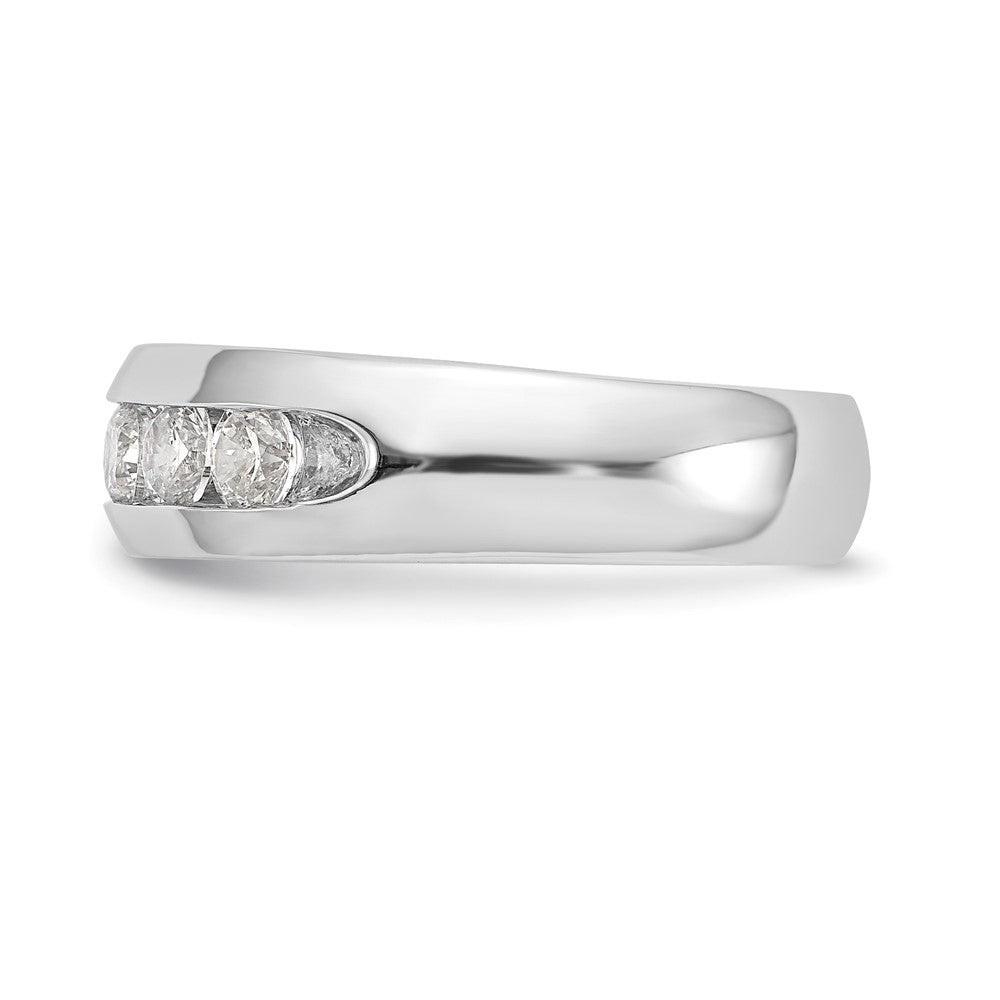 14K White Gold 5-Stone 3/4 carat Round Diamond Complete Channel Band