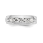 14K White Gold 5-Stone 3/4 carat Round Diamond Complete Channel Band