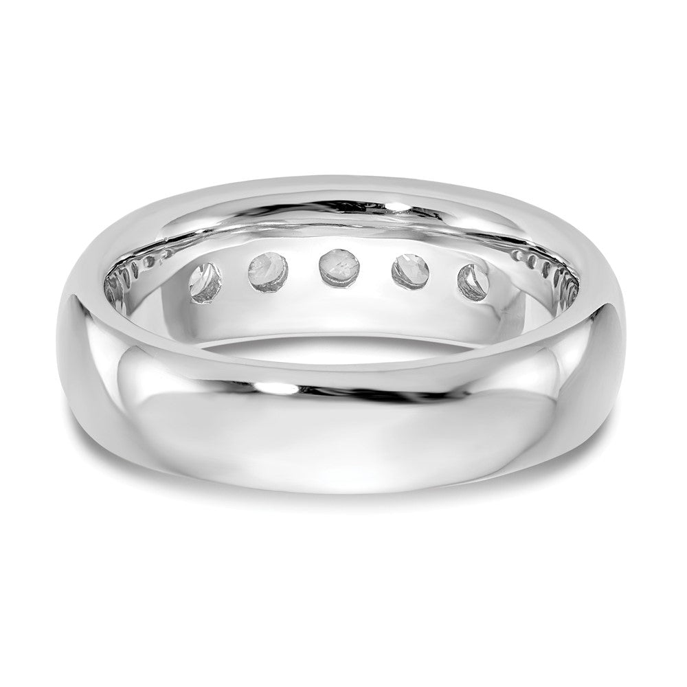14K White Gold 5-Stone 3/4 carat Round Diamond Complete Channel Band
