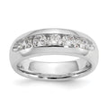 14K White Gold 5-Stone 3/4 carat Round Diamond Complete Channel Band