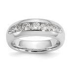 14K White Gold 5-Stone 3/4 carat Round Diamond Complete Channel Band