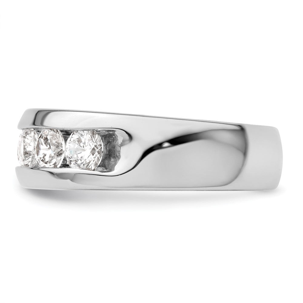14K White Gold 5-Stone 1 carat Round Diamond Complete Channel Band