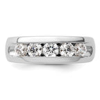 14K White Gold 5-Stone 1 carat Round Diamond Complete Channel Band