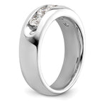 14K White Gold 5-Stone 1 carat Round Diamond Complete Channel Band