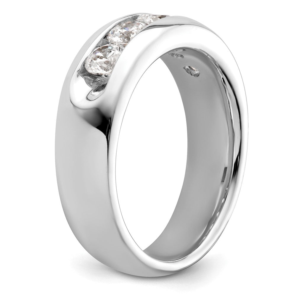 14K White Gold 5-Stone 1 carat Round Diamond Complete Channel Band