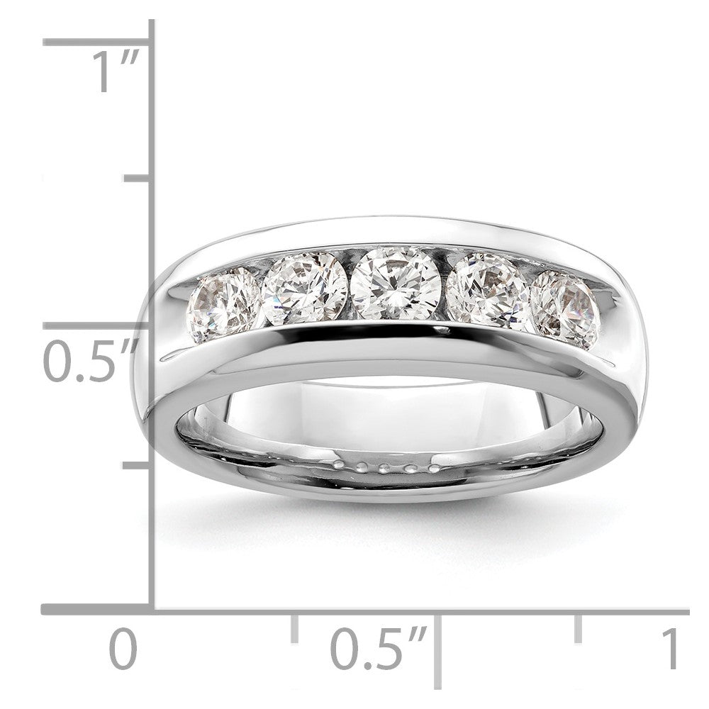 14K White Gold 5-Stone 1.2 carat Round Diamond Complete Channel Band