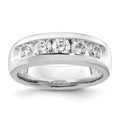14K White Gold 5-Stone 1 carat Round Diamond Complete Channel Band
