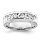14K White Gold 5-Stone 1 carat Round Diamond Complete Channel Band