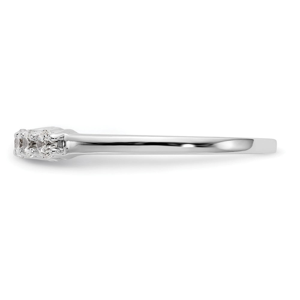 14K White Gold 5-Stone Shared Prong 1/4 carat Complete Round Diamond Band