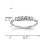14K White Gold 5-Stone Shared Prong 1/4 carat Complete Round Diamond Band