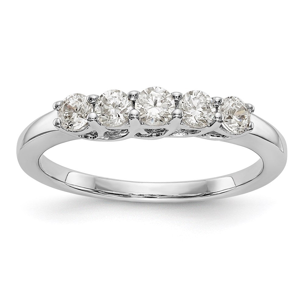 14K White Gold 5-Stone Diamond Band