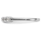 14K White Gold 5-Stone Shared Prong 1/2 carat Complete Round Diamond Band
