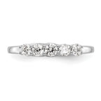 14K White Gold 5-Stone Shared Prong 1/2 carat Complete Round Diamond Band