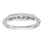 14K White Gold 5-Stone Shared Prong 1/2 carat Complete Round Diamond Band