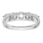 14K White Gold 5-Stone Shared Prong 1.3 carat Complete Round Diamond Band