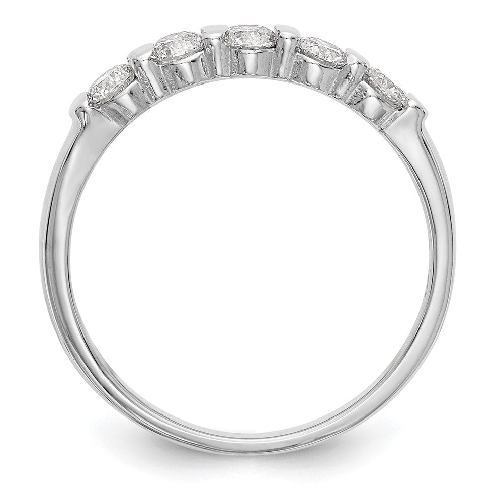 14K White Gold 5-Stone Channel-set 1/2 carat Complete Round Diamond Band