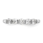 14K White Gold 5-Stone Channel-set 1/2 carat Complete Round Diamond Band