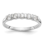 14K White Gold 5-Stone Channel-set 1/2 carat Complete Round Diamond Band