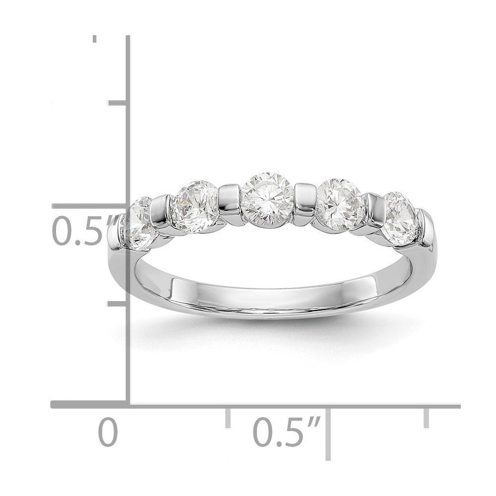 14K White Gold 5-Stone Channel-set 3/4 carat Complete Round Diamond Band