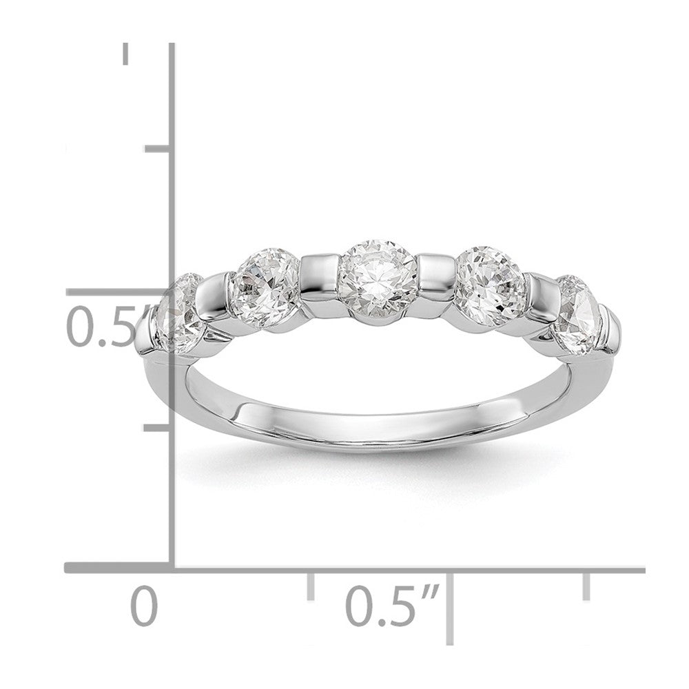 14K White Gold 5-Stone Channel-set 1 carat Complete Round Diamond Band