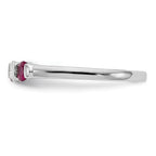 14k White Gold 1/5 carat Diamond and Ruby Complete Band