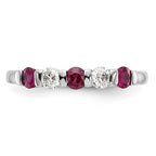 14k White Gold 1/5 carat Diamond and Ruby Complete Band