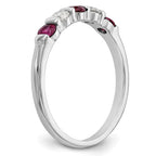 14k White Gold 1/5 carat Diamond and Ruby Complete Band