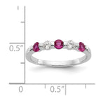 14k White Gold 1/5 carat Diamond and Ruby Complete Band