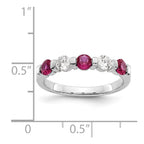 14k White Gold 1/3 carat Diamond and Ruby Complete Band