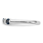 14k White Gold 1/5 carat Diamond and Blue Sapphire Complete Band