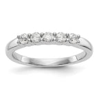 14K White Gold 5-Stone Shared Prong 1/3 carat Complete Round Diamond Band