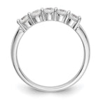 14K White Gold 5-Stone Shared Prong 1/2 carat Complete Round Diamond Band