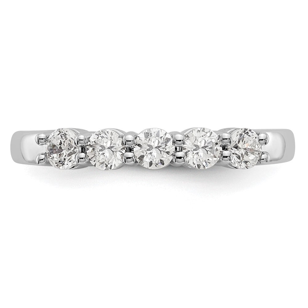 True Origin 14K White Gold 1/2 carat Lab Grown Diamond VS+ F+ Complete Round Five Stone Ring