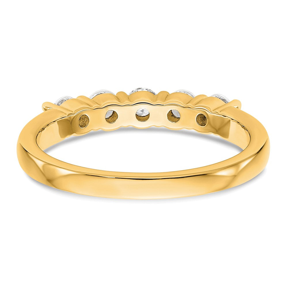 True Origin 14K Yellow Gold 1/2 carat Lab Grown Diamond VS+ F+ Complete Round Five Stone Ring