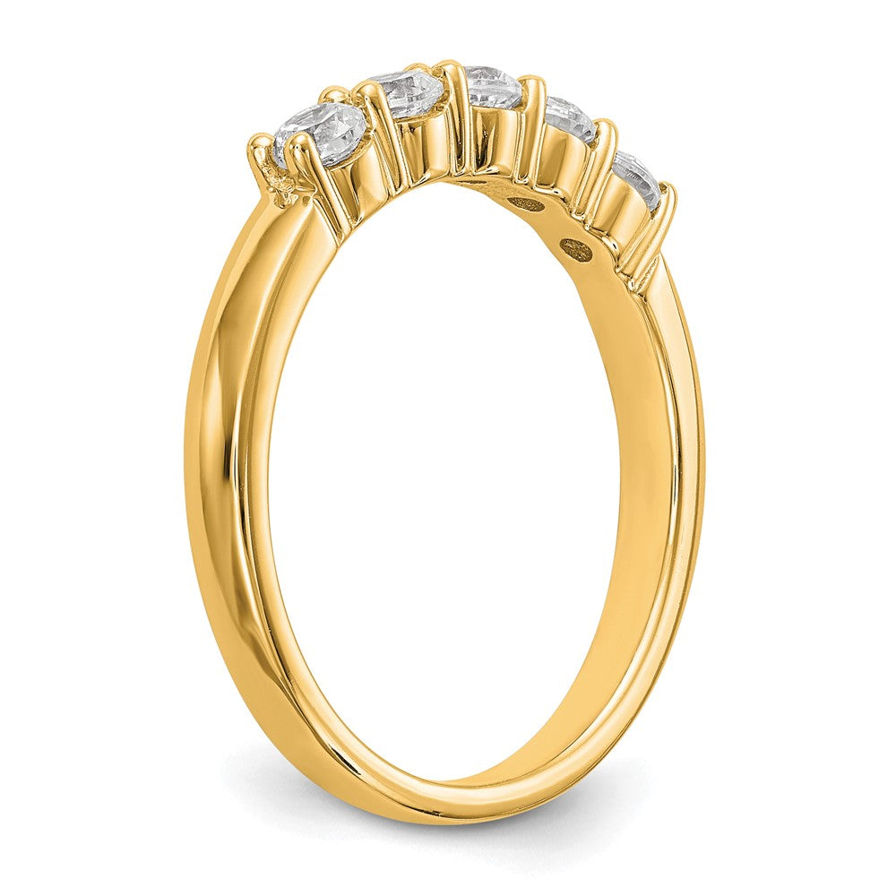 True Origin 14K Yellow Gold 1/2 carat Lab Grown Diamond VS+ F+ Complete Round Five Stone Ring