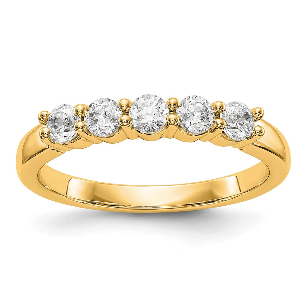 True Origin 14K Yellow Gold 1/2 carat Lab Grown Diamond VS+ F+ Complete Round Five Stone Ring