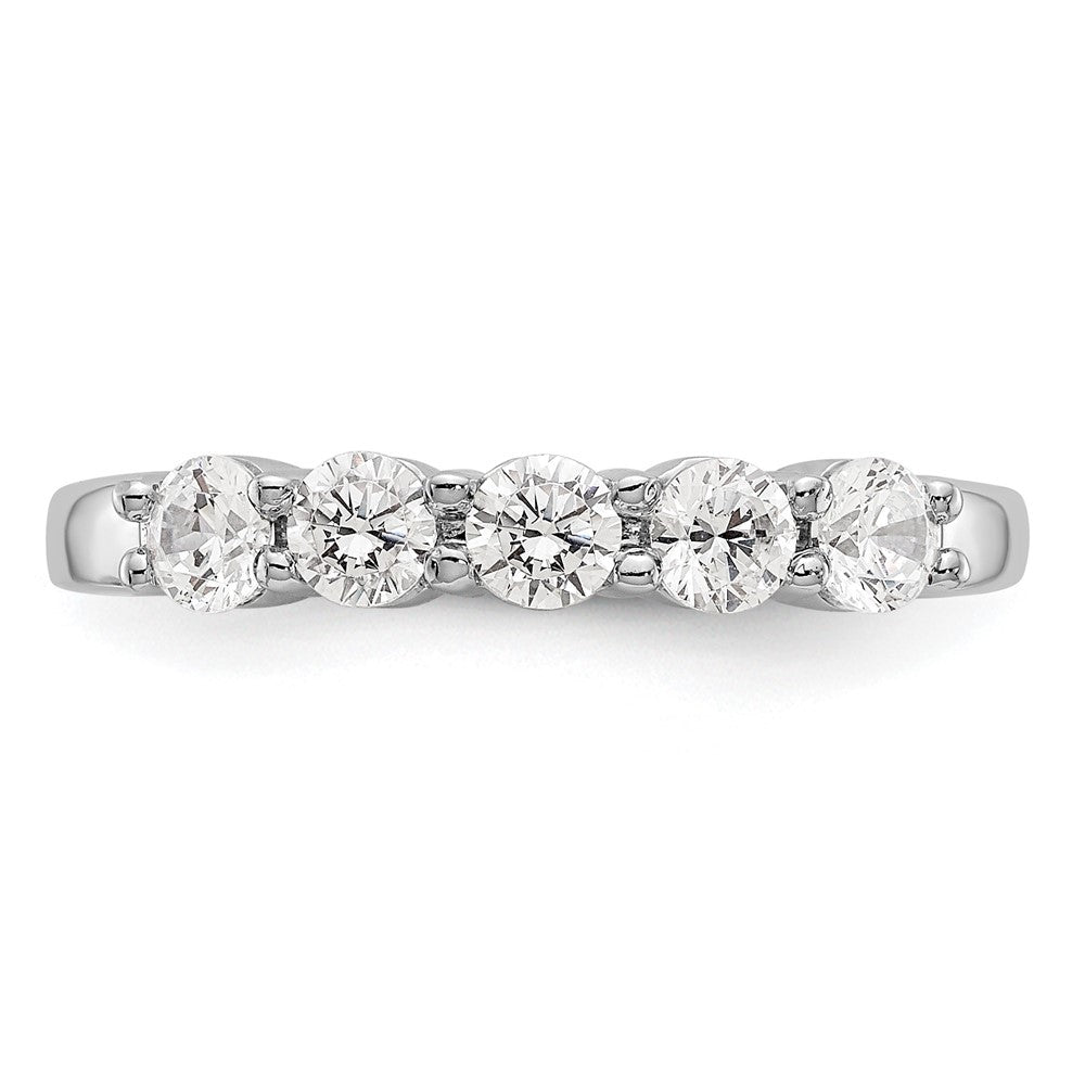 14K White Gold 5-Stone Shared Prong 5/8 carat Complete Round Diamond Band