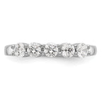 14K White Gold 5-Stone Shared Prong 5/8 carat Complete Round Diamond Band