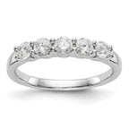 14K White Gold 5-Stone Shared Prong 5/8 carat Complete Round Diamond Band