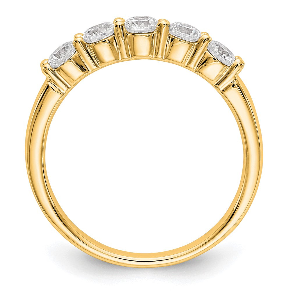 True Origin 14K Yellow Gold 5/8 carat Lab Grown Diamond VS+ F+ Complete Round Five Stone Ring