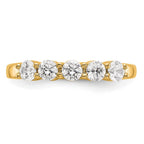 True Origin 14K Yellow Gold 5/8 carat Lab Grown Diamond VS+ F+ Complete Round Five Stone Ring