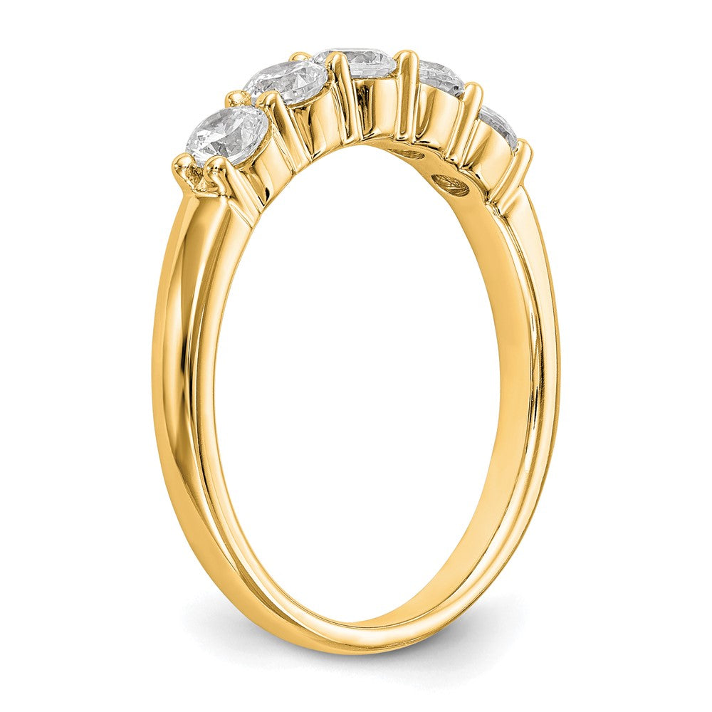True Origin 14K Yellow Gold 5/8 carat Lab Grown Diamond VS+ F+ Complete Round Five Stone Ring