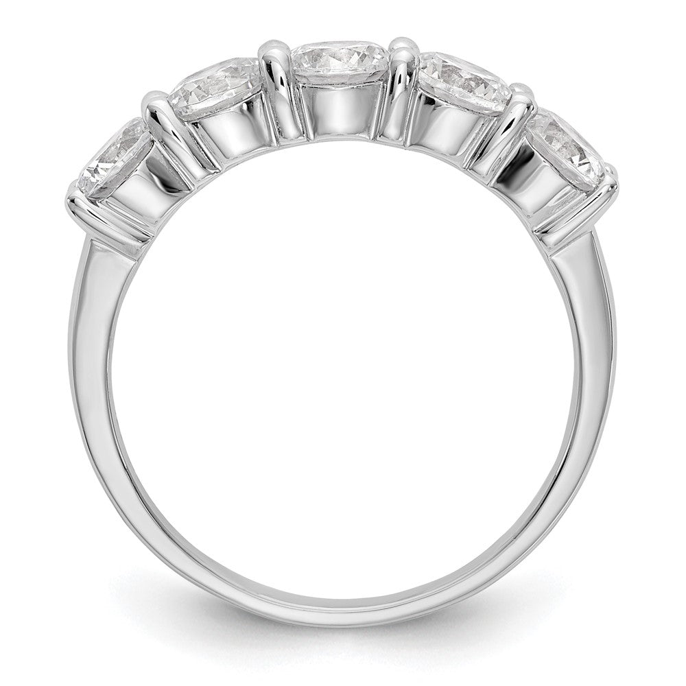 14K White Gold 5-Stone Shared Prong 1.65 carat Complete Round Diamond Band
