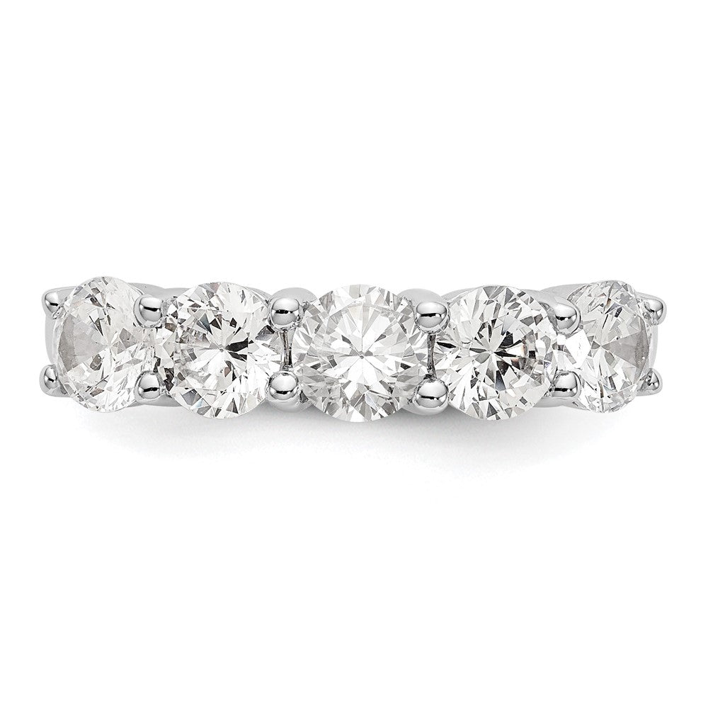 14K White Gold 5-Stone Shared Prong 1.65 carat Complete Round Diamond Band